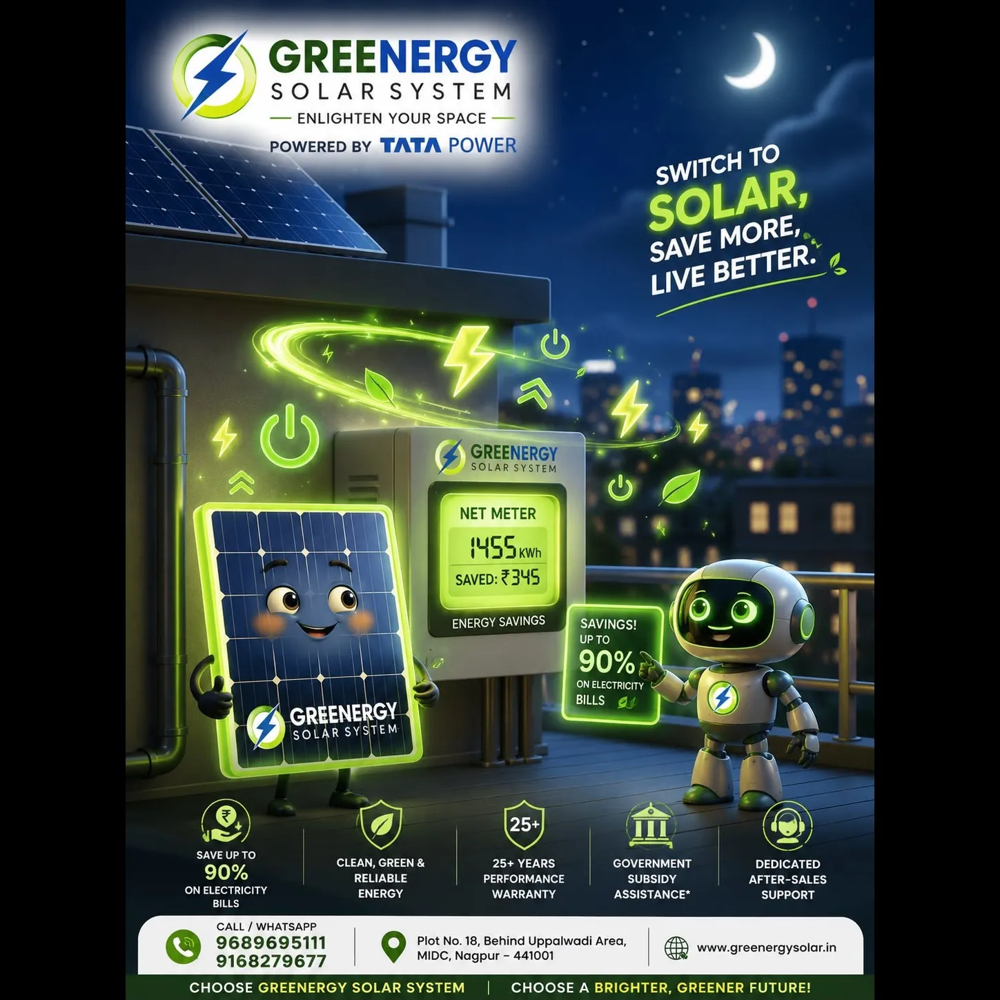 Even at Night, Your Savings Never Sleep! ⚡☀️
Your solar panels generate electricity during the day...