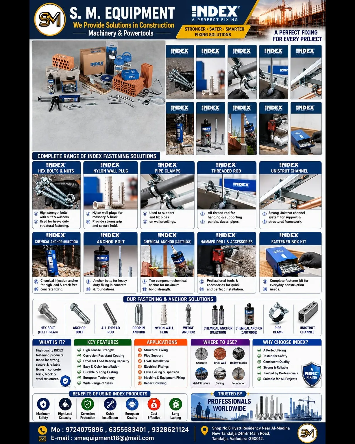INDEX Fastening Solutions Supplier in India | Chemical Anchor, Anchor Bolt, Threaded Rod