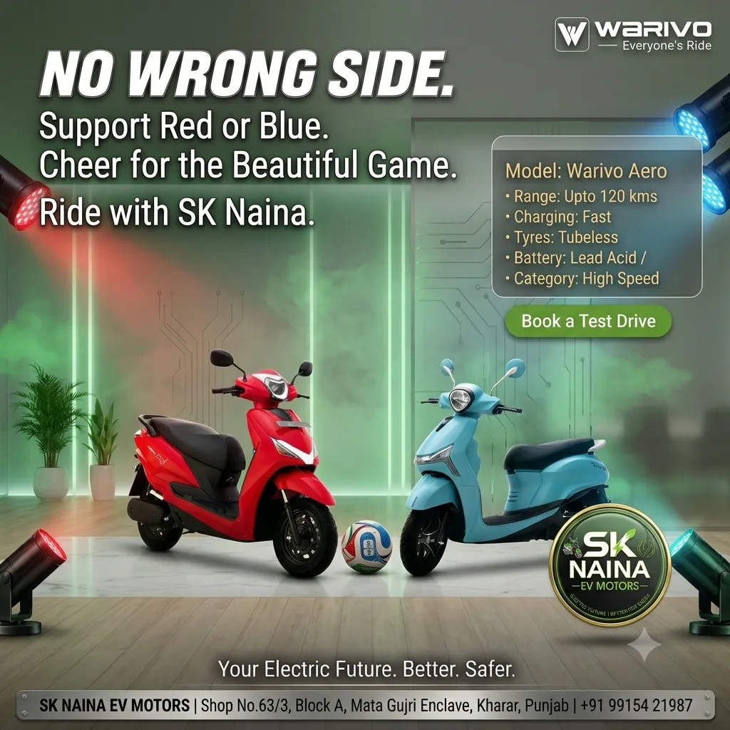 Warivo CRX & Nova S Electric Scooters | Football Special | SK Naina EV Motors Kharar