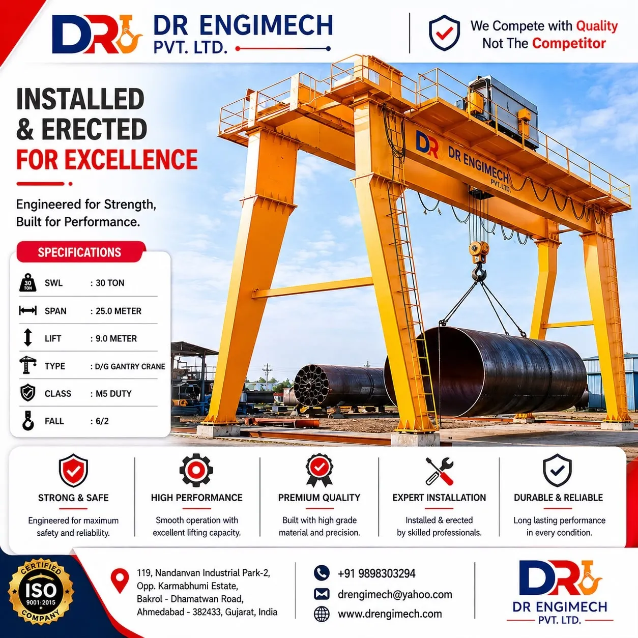 ๐๏ธ 30 Ton Double Girder Gantry Crane โ Heavy-Duty Power for Large-Scale Industrial Operations
