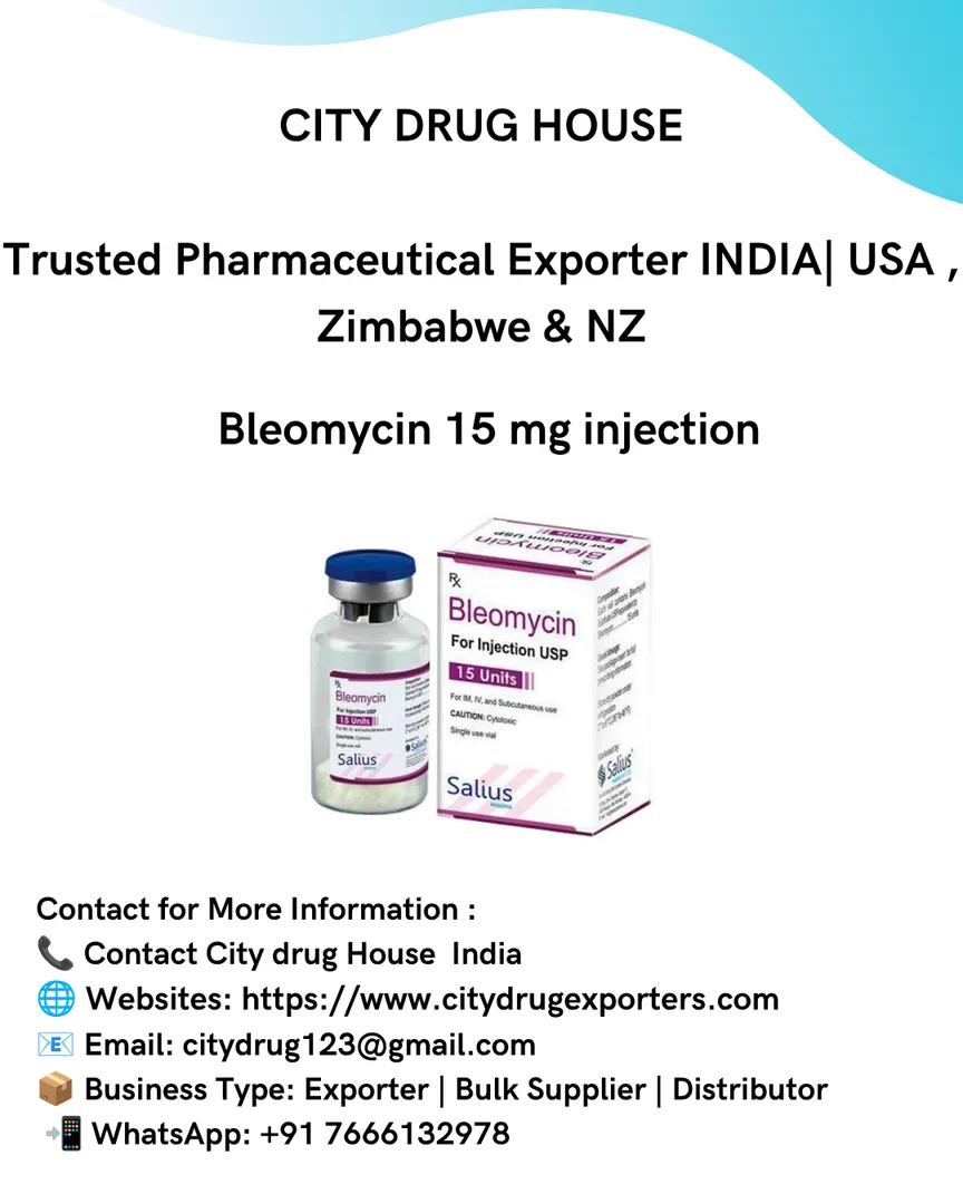 Bleomycin 15 mg injection Exporter to USA, Zimbabwe & NZ | City Drug House INDIA