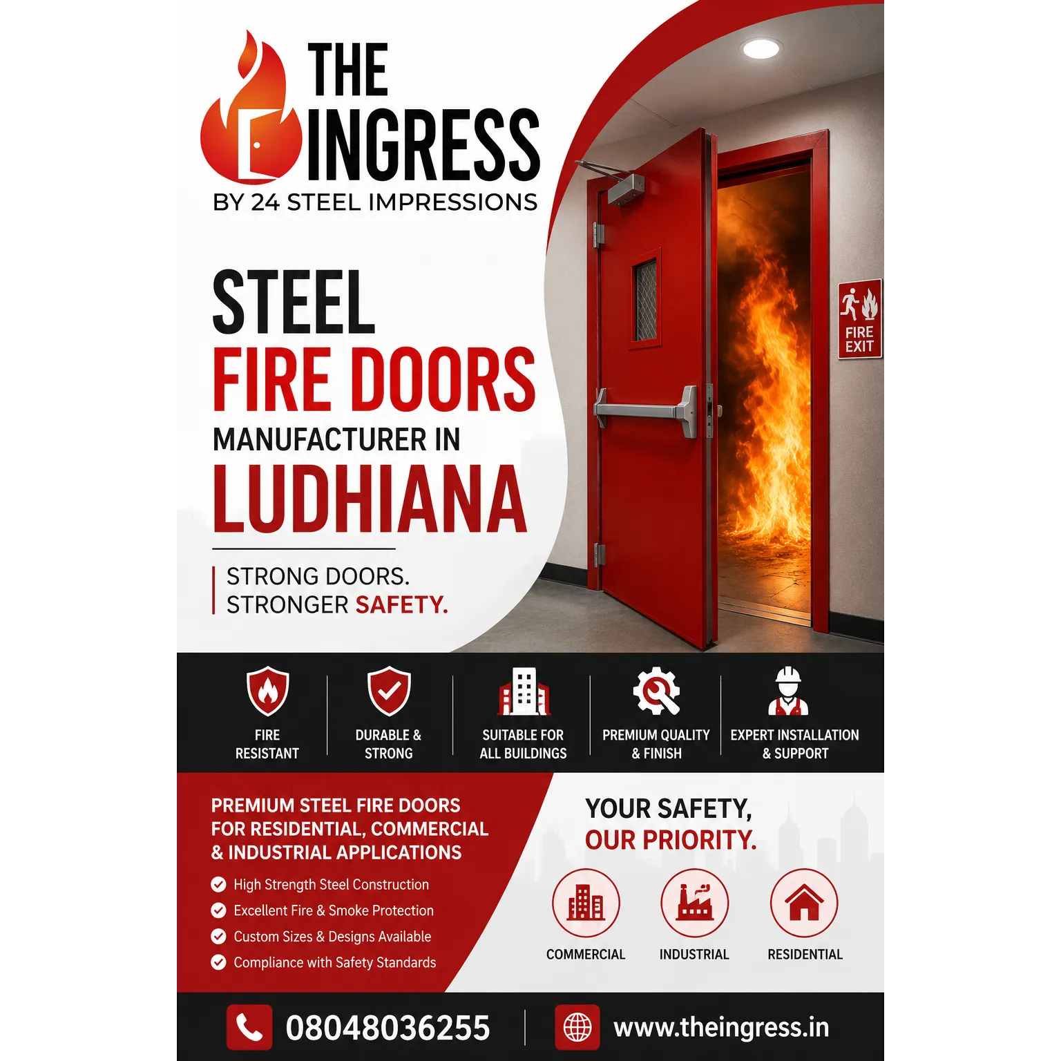 Steel Fire Doors Manufacturer in Ludhiana | THE INGRESS