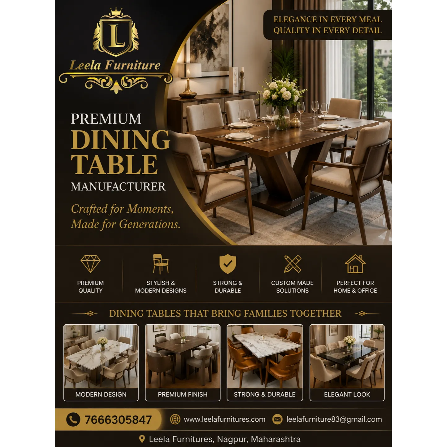 Dining Table Manufacturer in Nagpur – Leela Furnitures