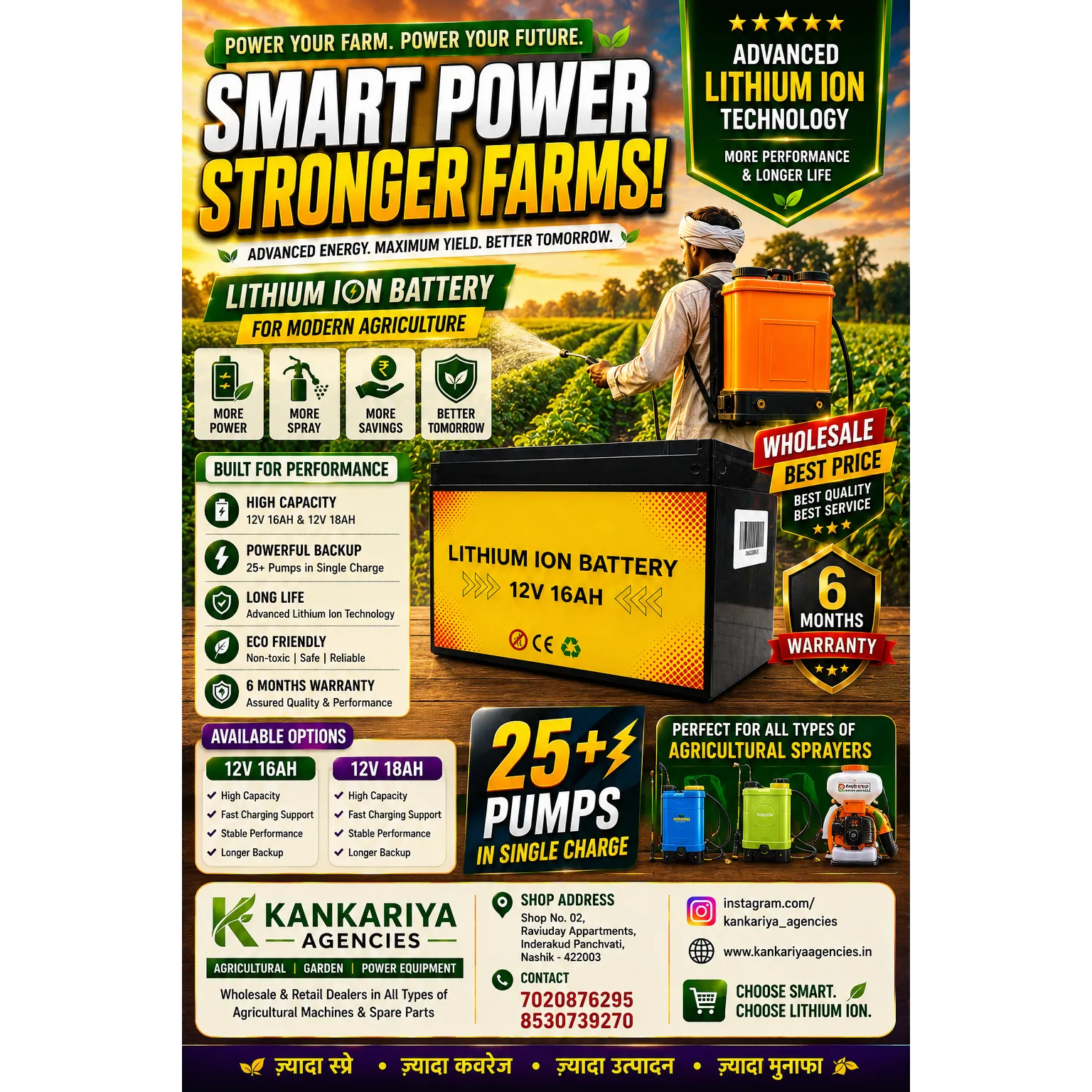LITHIUM ION BATTERY FOR BATTERY SPRAYERS