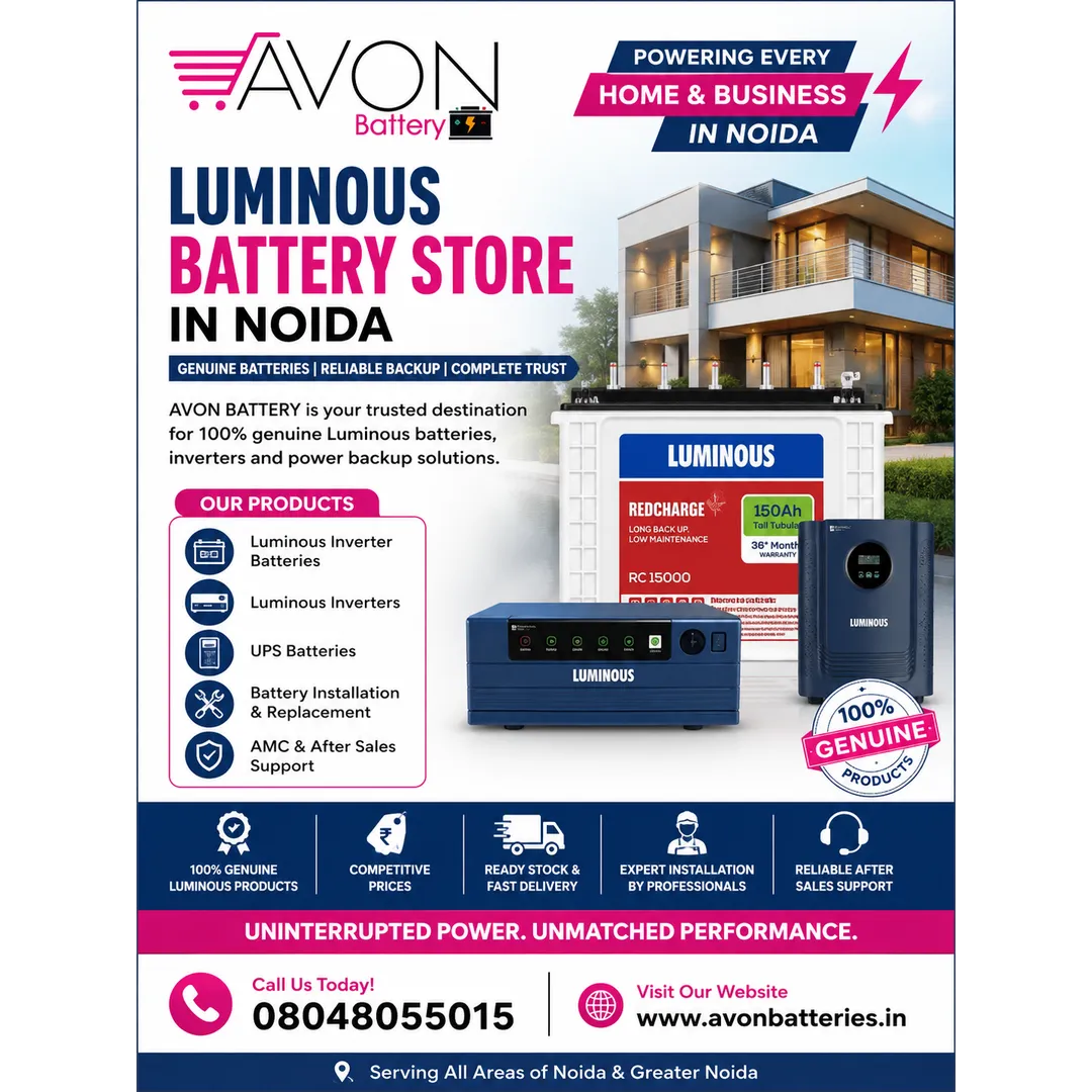 Luminous Battery Store in Noida | Genuine Luminous Batteries | AVON BATTERY