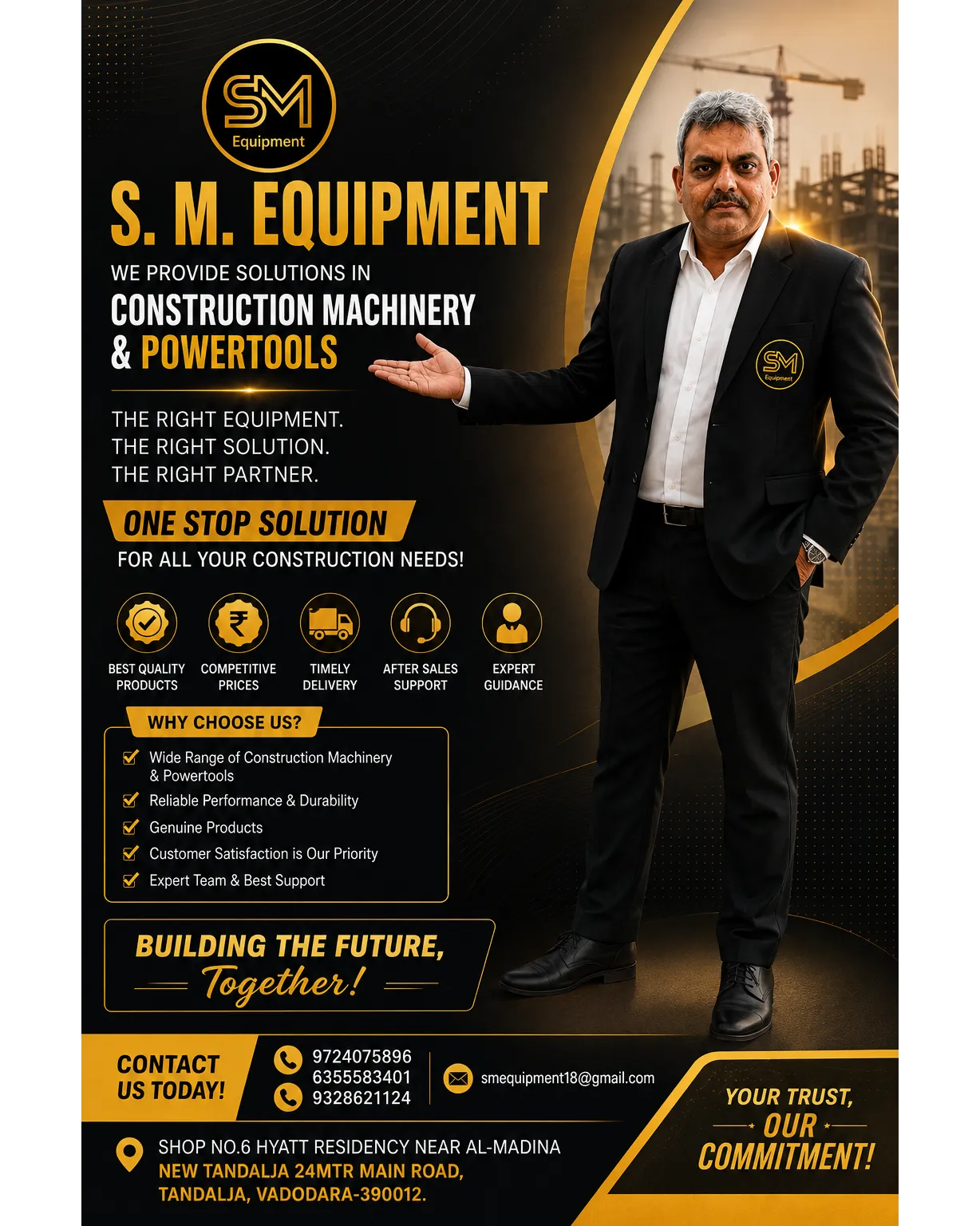 S. M. Equipment | Construction Machinery & Power Tools Supplier in Gujarat & All India
