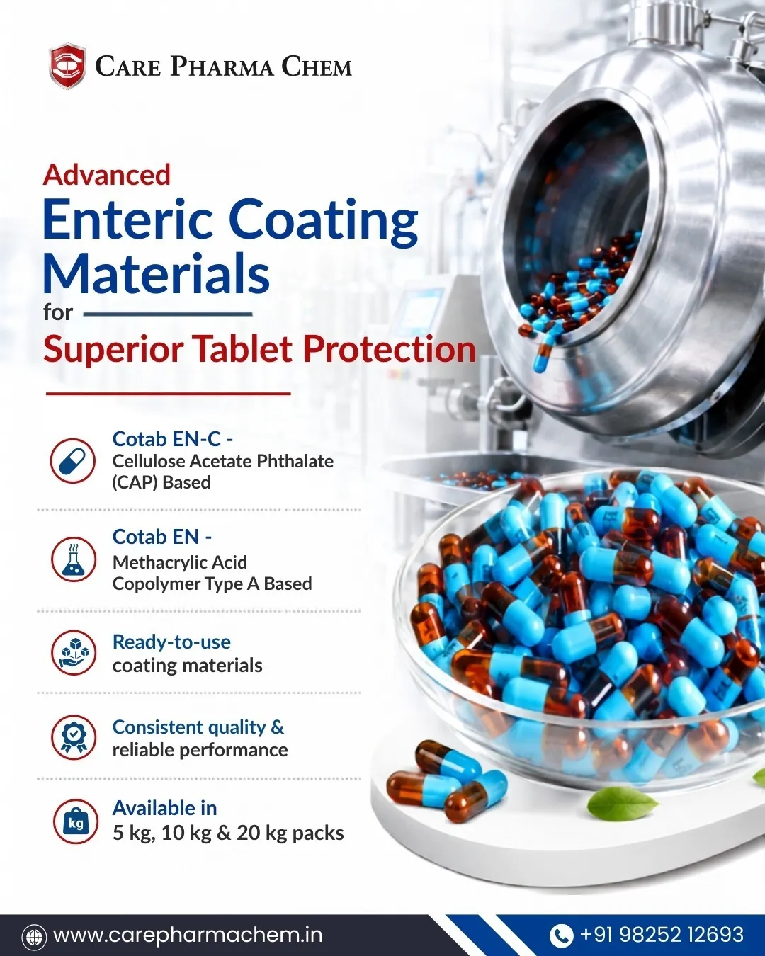 Advanced Enteric Coating Materials | Care Pharma Chem
