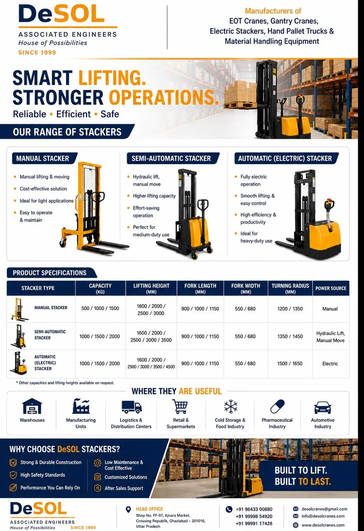 Semi Electric Stacker: Complete Buying Guide India 2026