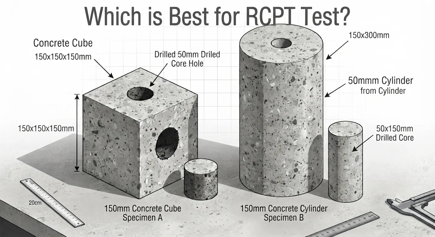 Concrete Cube vs. Cylinder for RCPT: Differences, Advantages, and Best Practices