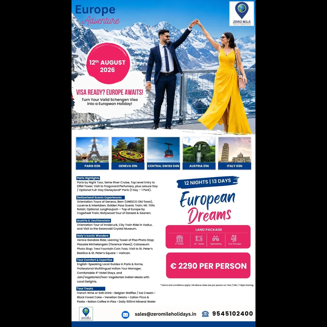 π European Dreams Are Just One Booking Away!
ποΈ Swiss Alps
πΌ Paris
π Mt. Titlis
π€ Venice Gondo...