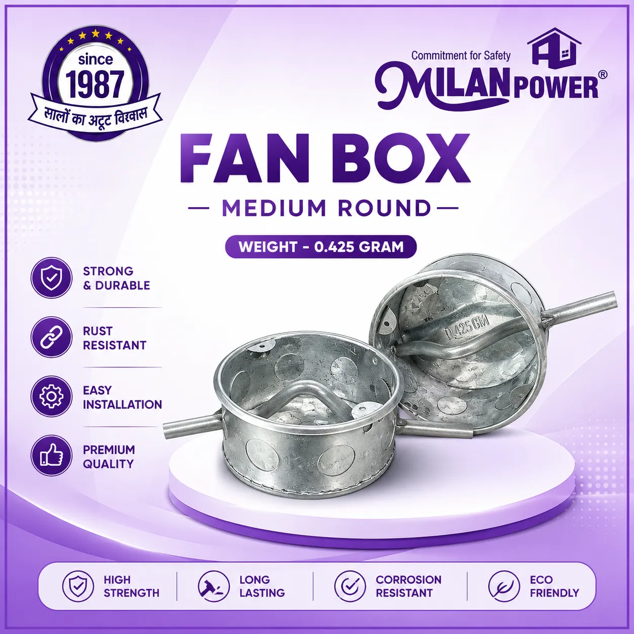 MILAN POWER MEDIUM ROUND FAN BOX (0.425 Gram)