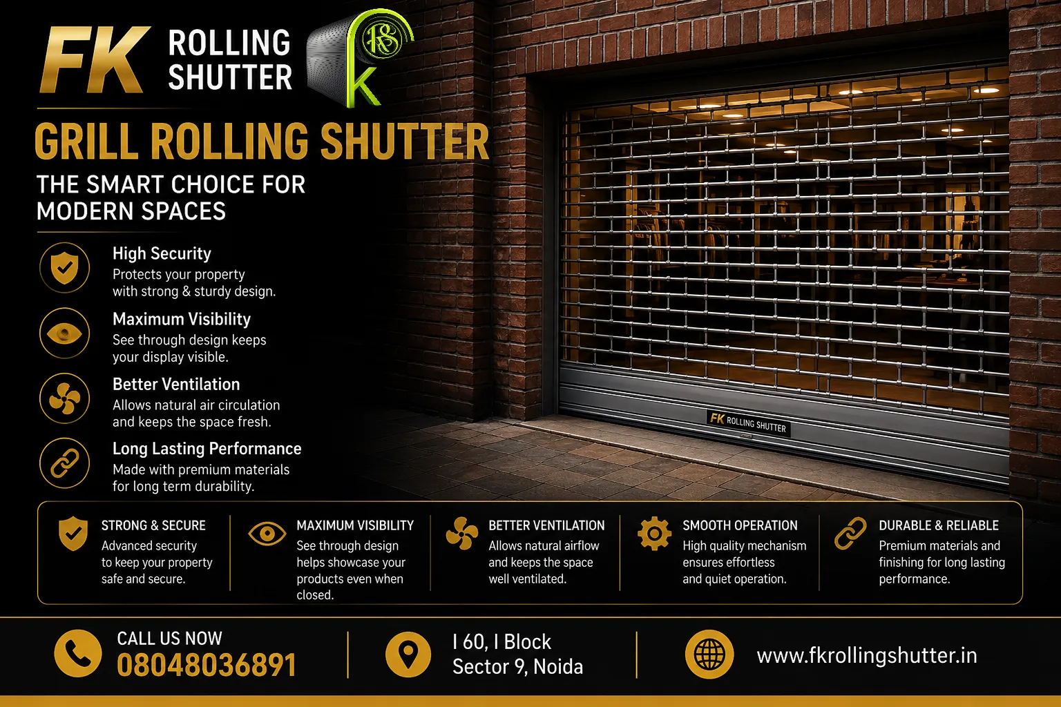 Grill Rolling Shutter Manufacturer In Mayur Vihar