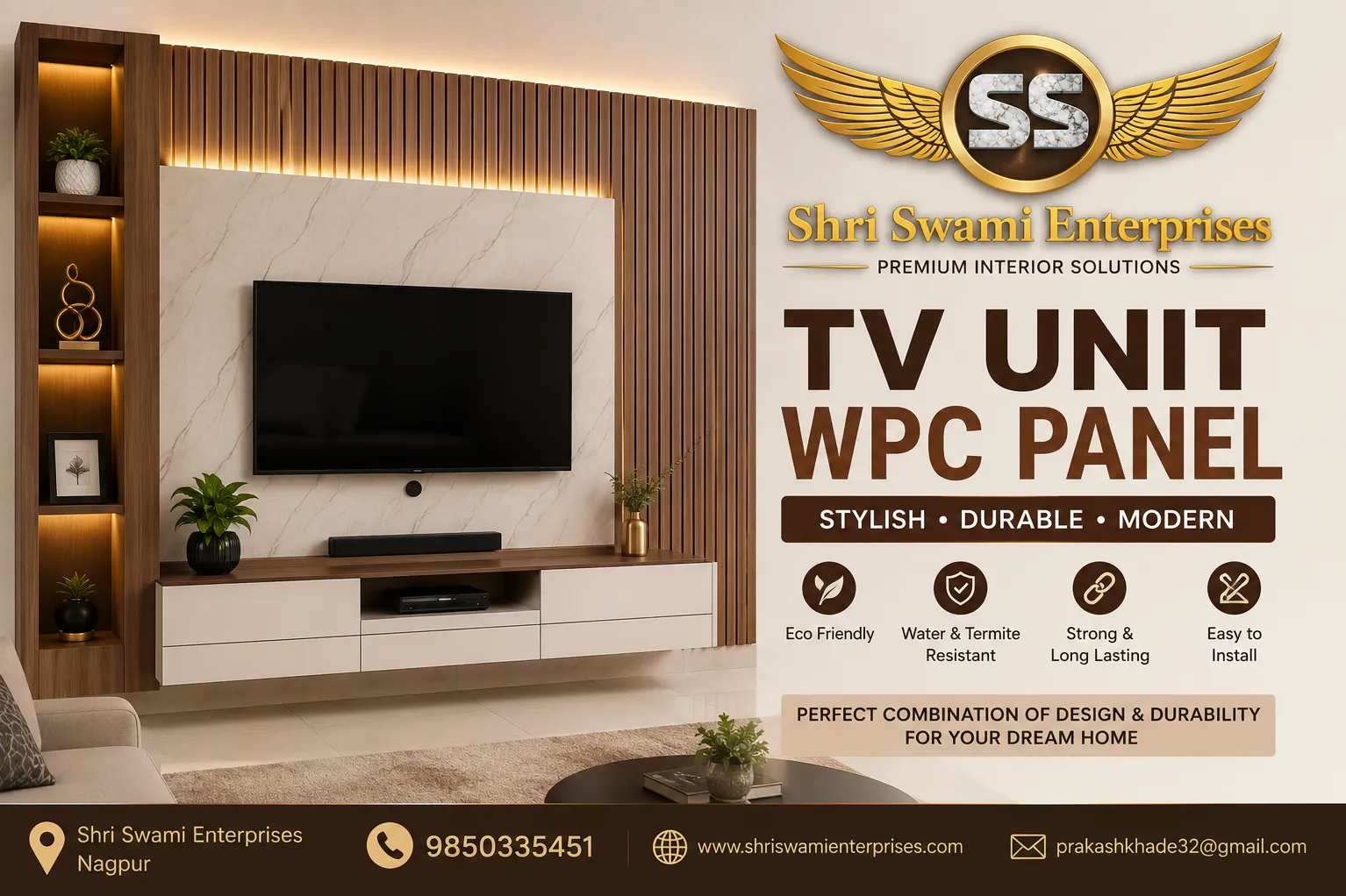 TV Unit WPC Panel – Shri Swami Enterprises, Nagpur