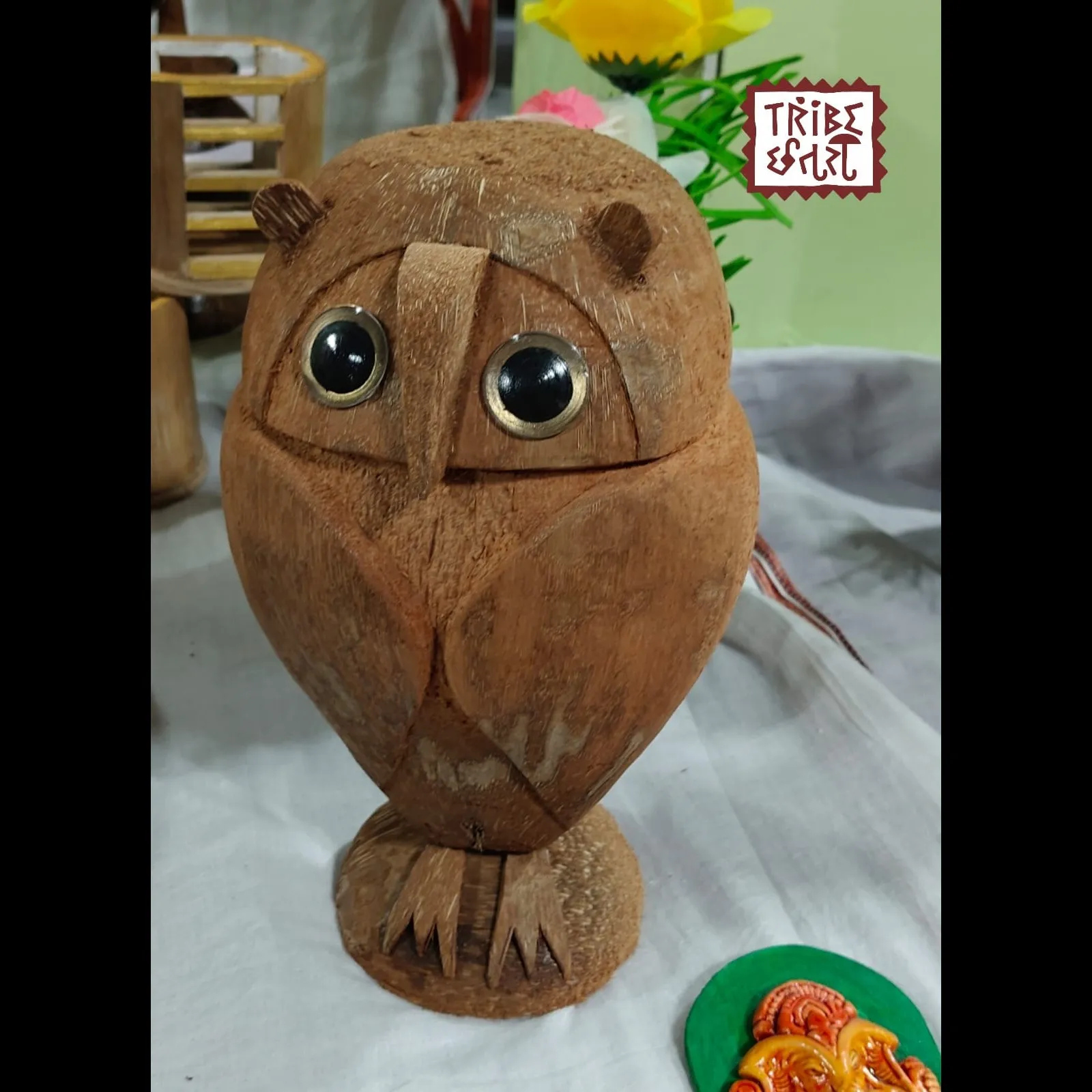 Coconut shell Cute Owl from west bengal