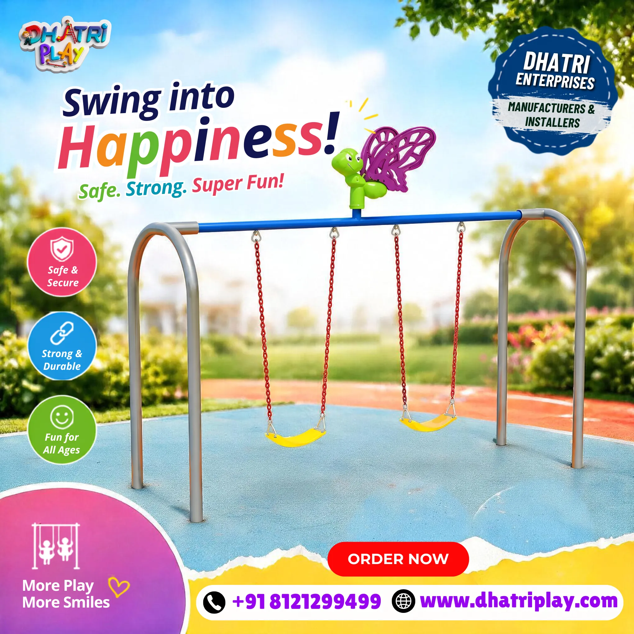 ๐ Premium Playground Swings Manufacturer in India | Safe & Durable Outdoor Swing Sets