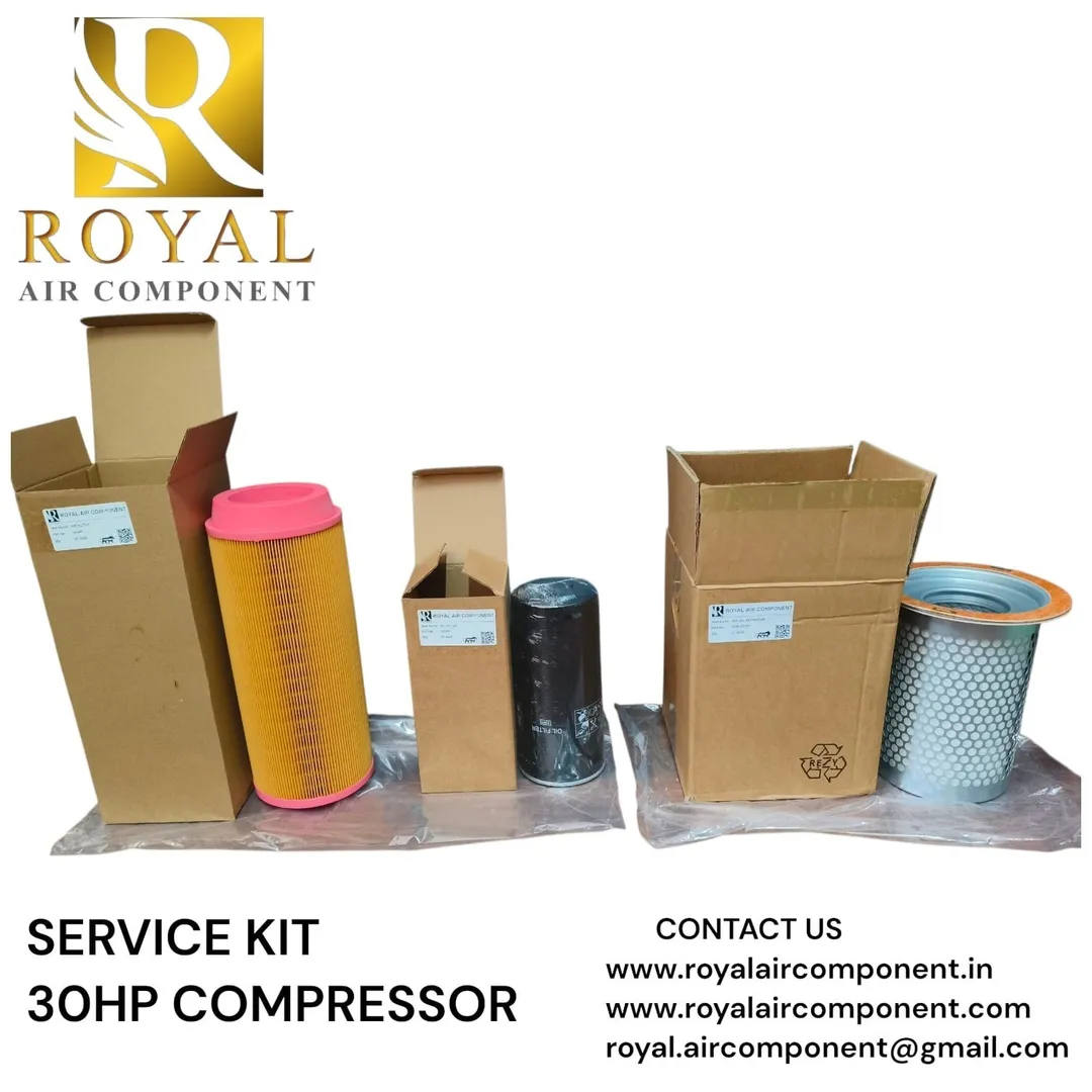SERVICE KIT | 30 HP SCREW AIR COMPRESSOR | ROYAL AIR COMPONENT | AIR FILTER - OIL FILTER - AIR OIL S