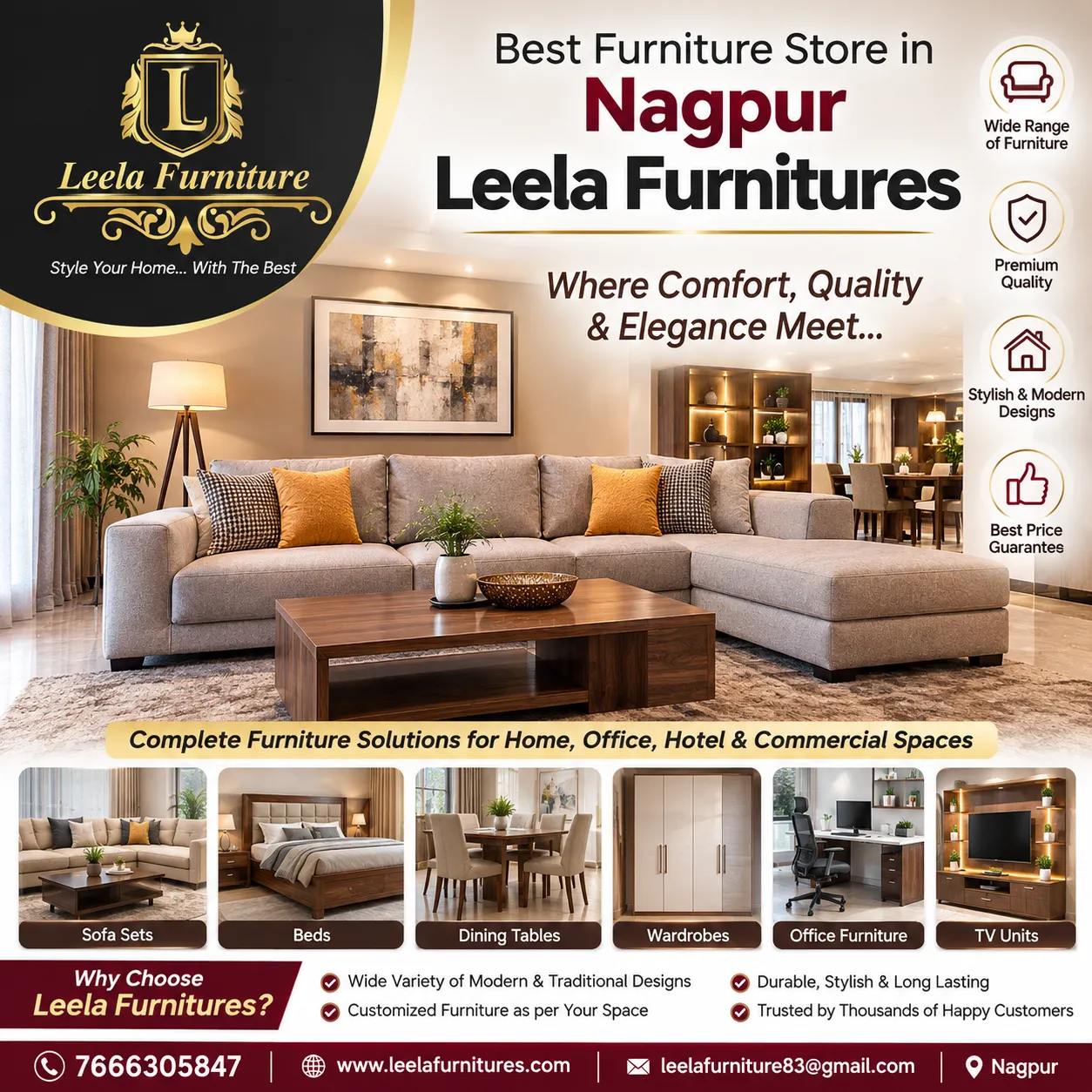 Best Furniture Store in Nagpur – Leela Furnitures