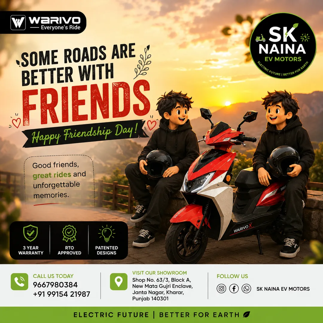 Happy Friendship Day 2026 | Celebrate Every Ride with Warivo Electric Scooters | SK NAINA EV MOTORS