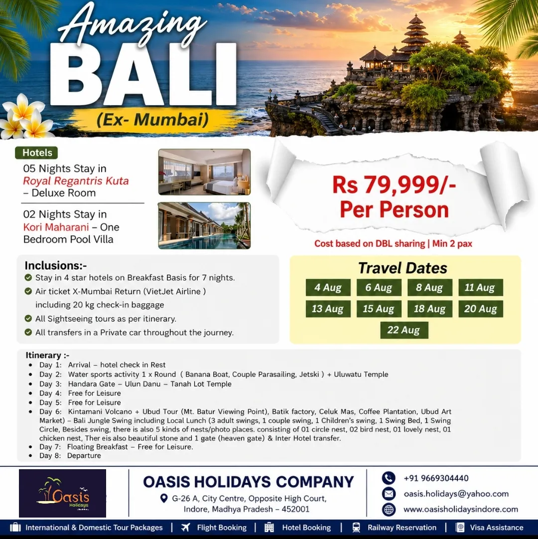 Bali Tour in August 2026