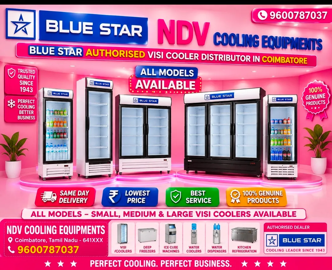 Ndv Cooling Equipments | Blue Star Authorised Commercial Visi Cooler Dealers In Coimbatore