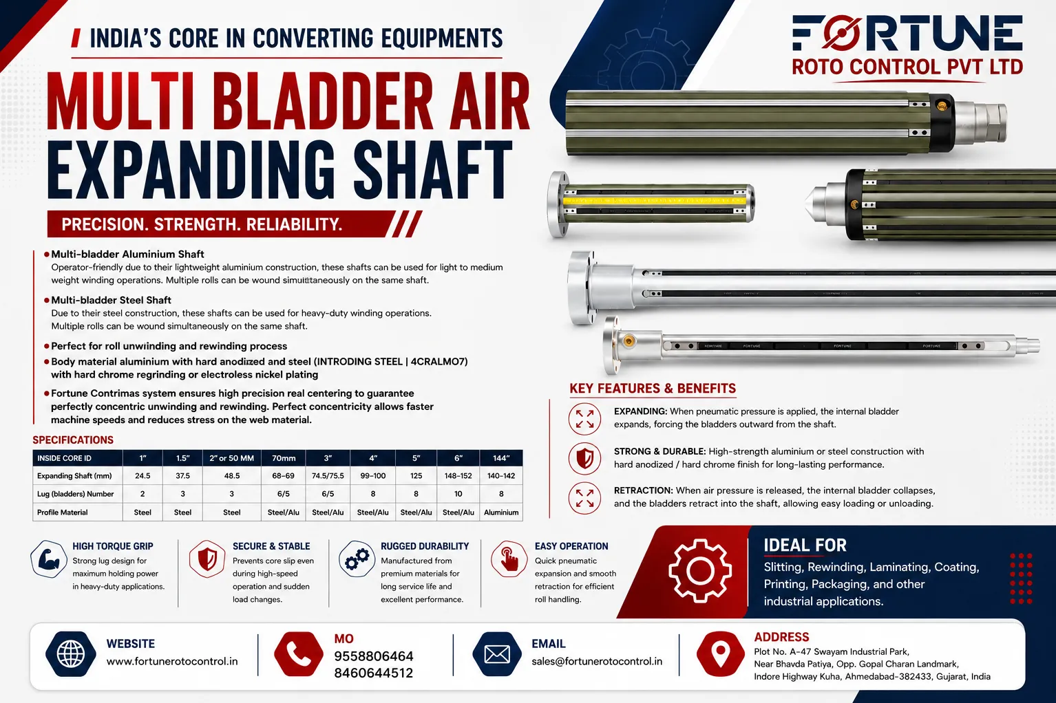 Multi Bladder Air Expanding Shaft