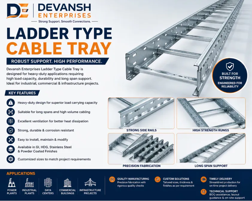 Where Ladder Type Cable Trays Work Best in Pune Industries