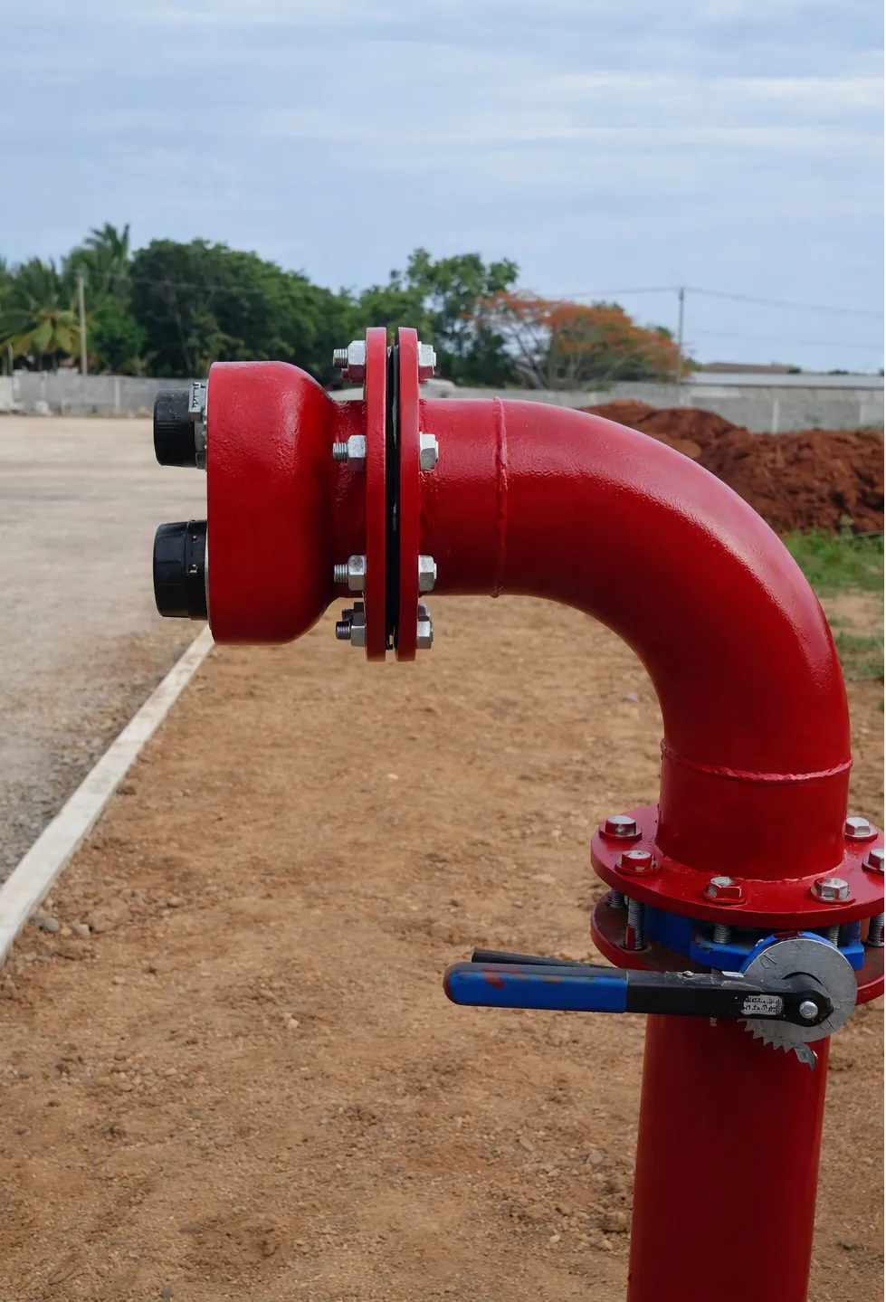 Fire Hydrant Riser with Flanged Elbow Connection
