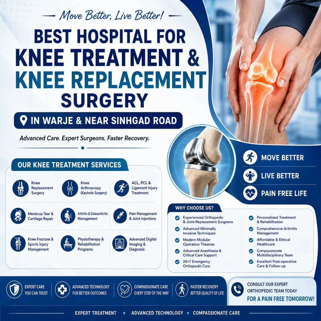 Best Hospital for Knee Treatment and Knee Replacement Surgery in Warje and Near Sinhgad Road