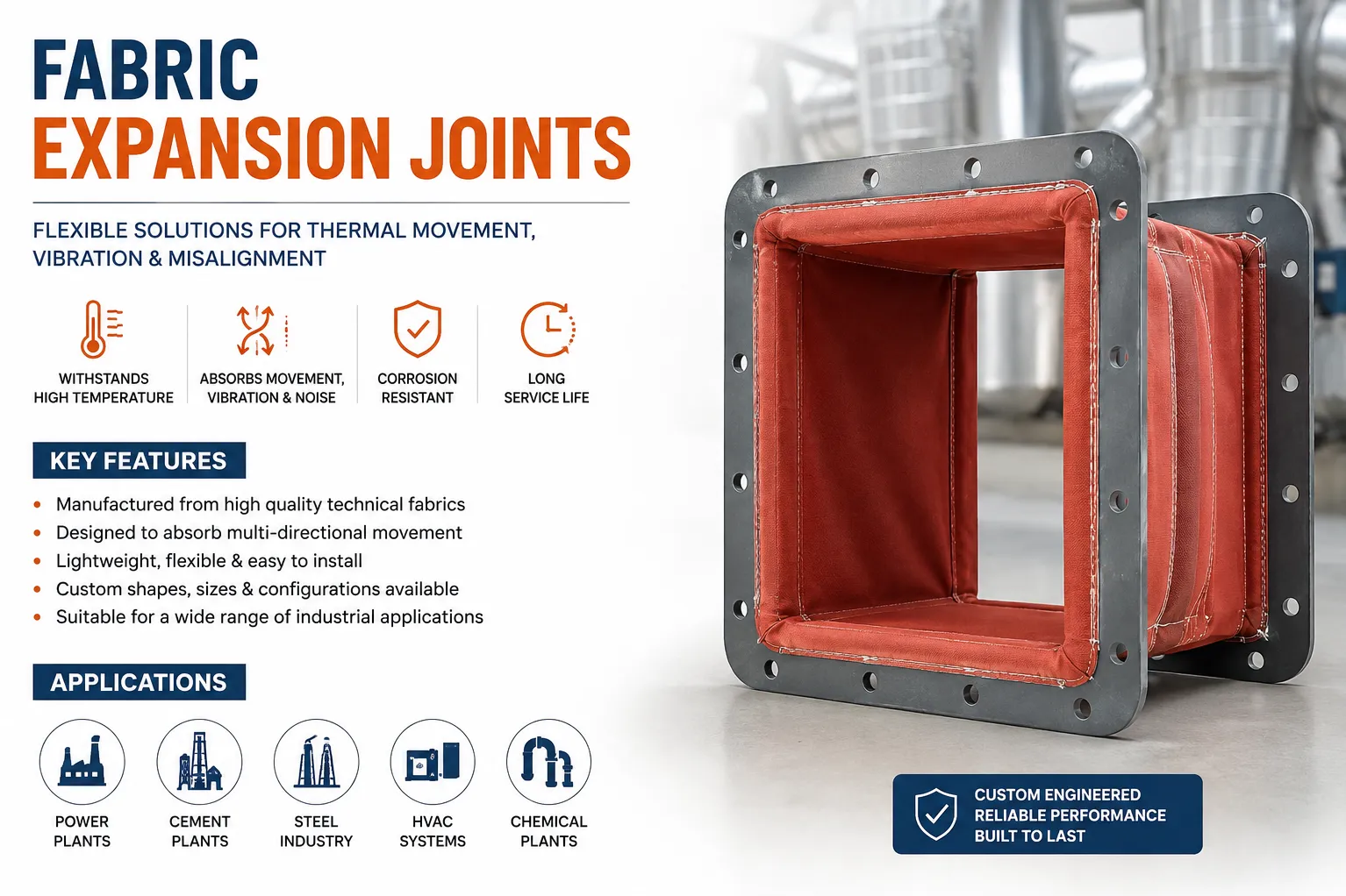 Fabric Expansion Joints in Vadodara for High-Temperature Ducting Applications
