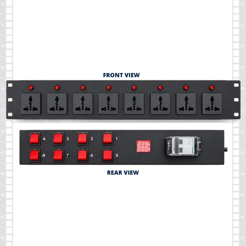 Custom 8 Way Horizontal Rack PDU