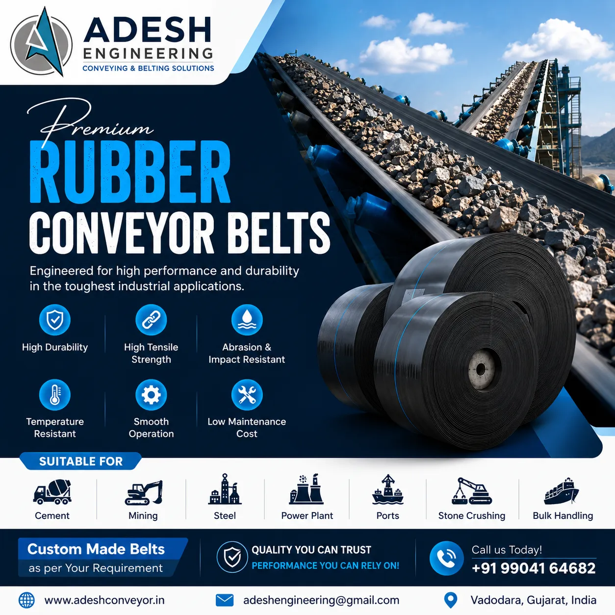 CONVEYOR BELTS SUPPLIER FOR CEMENT INDUSTRIES