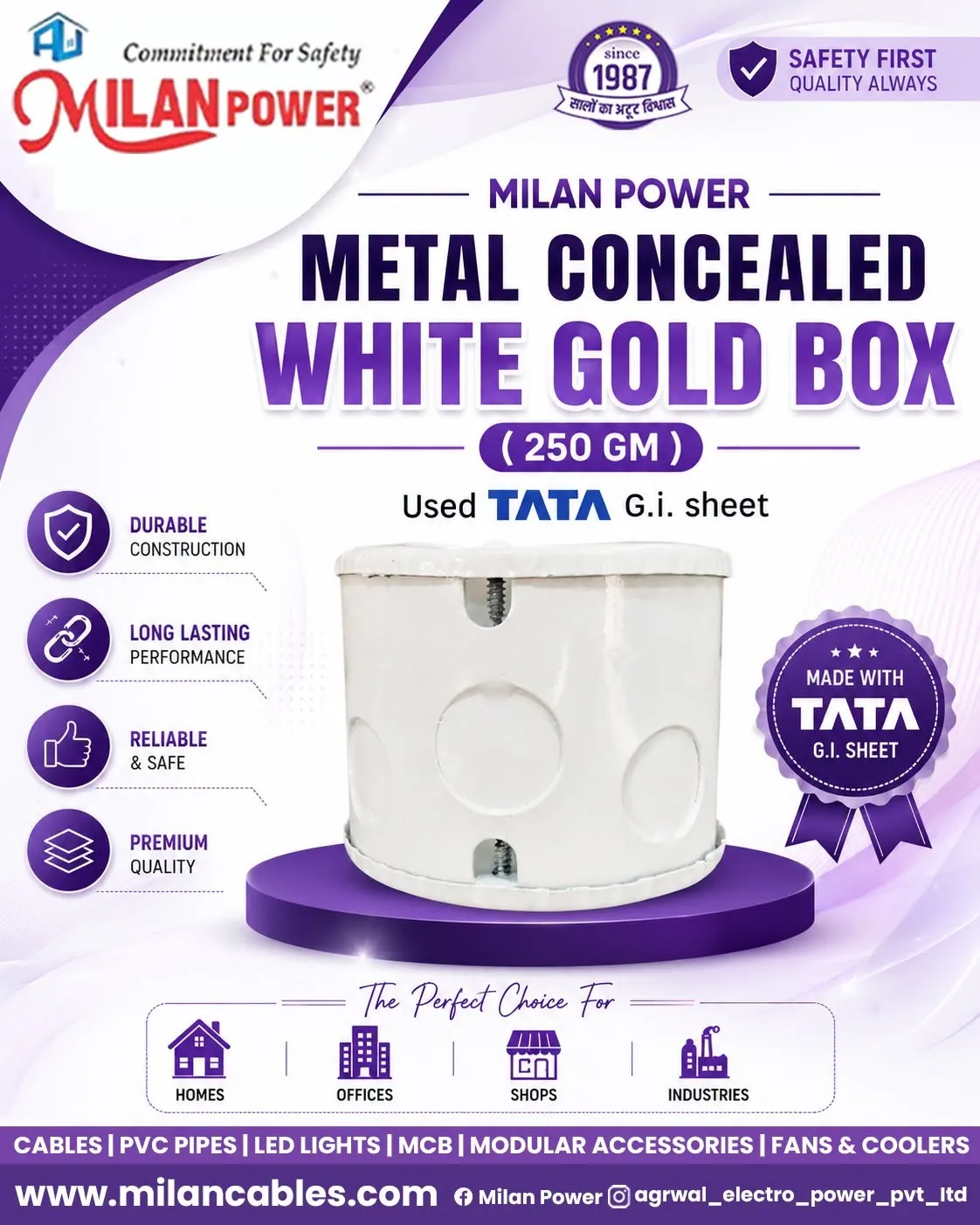 MILAN POWER CONCEALED WHITE GOLD