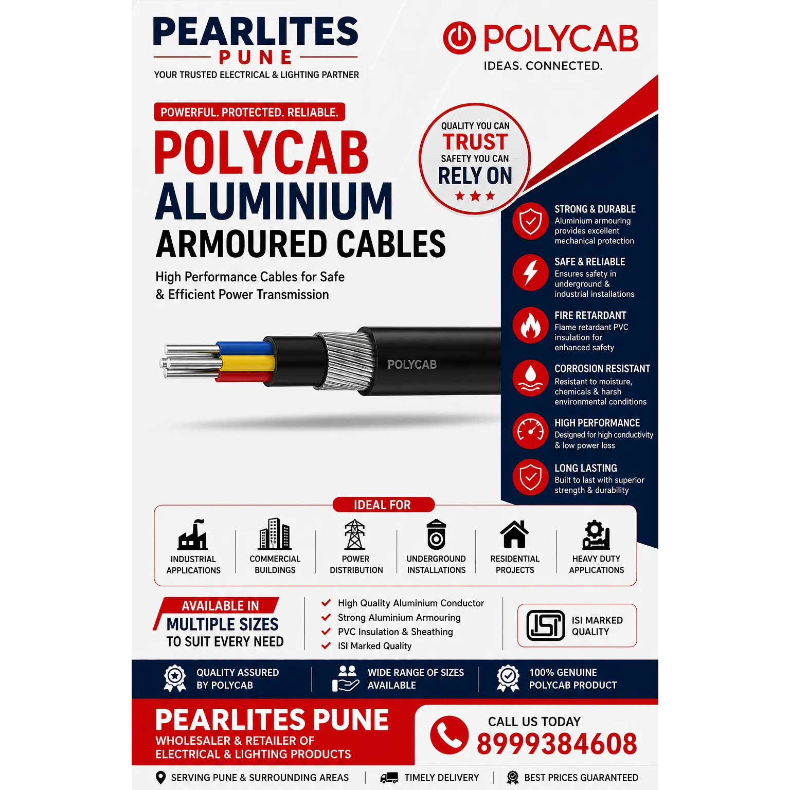 Polycab Aluminium Armoured Cable Dealer in Pune