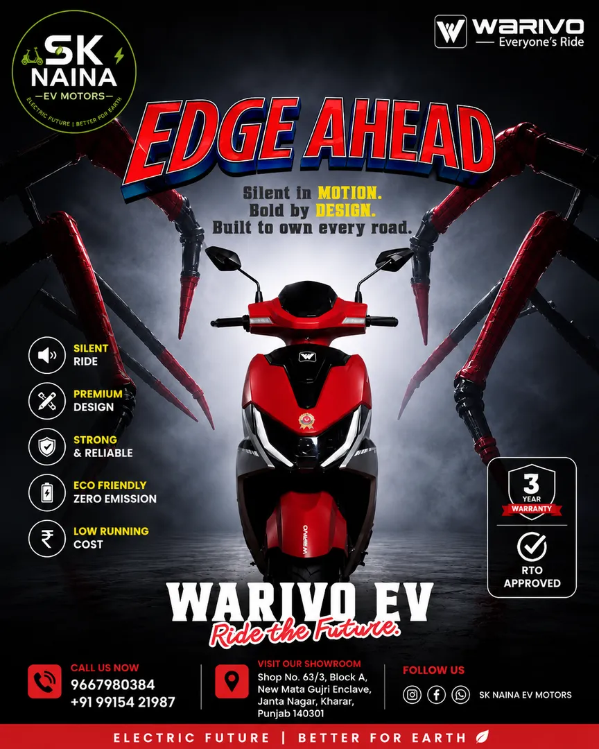 Warivo Edge Electric Scooter | Premium EV Scooter in Kharar | SK NAINA EV MOTORS