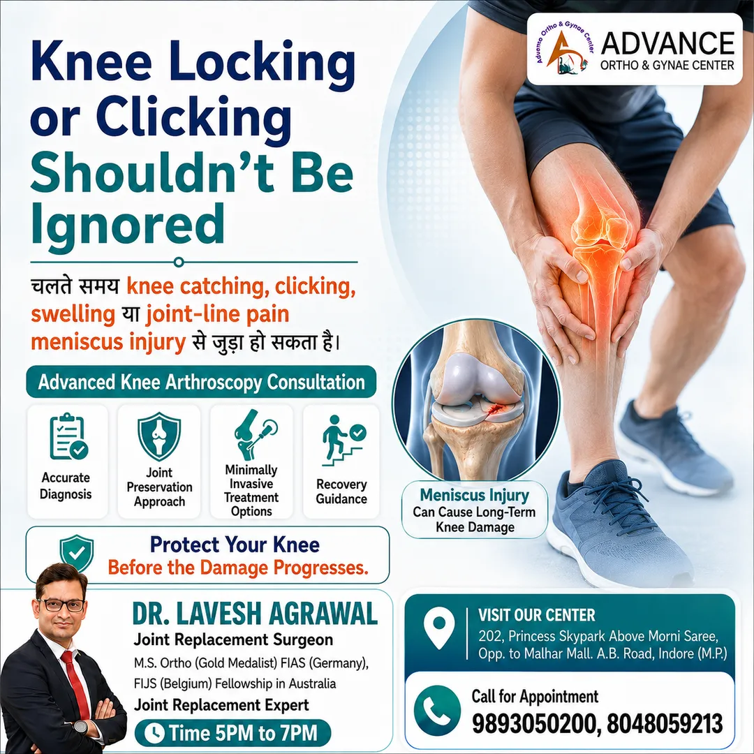 Knee Arthroscopy & Meniscus Injury Treatment in Indore Experiencing knee locking, clicking, swelling...