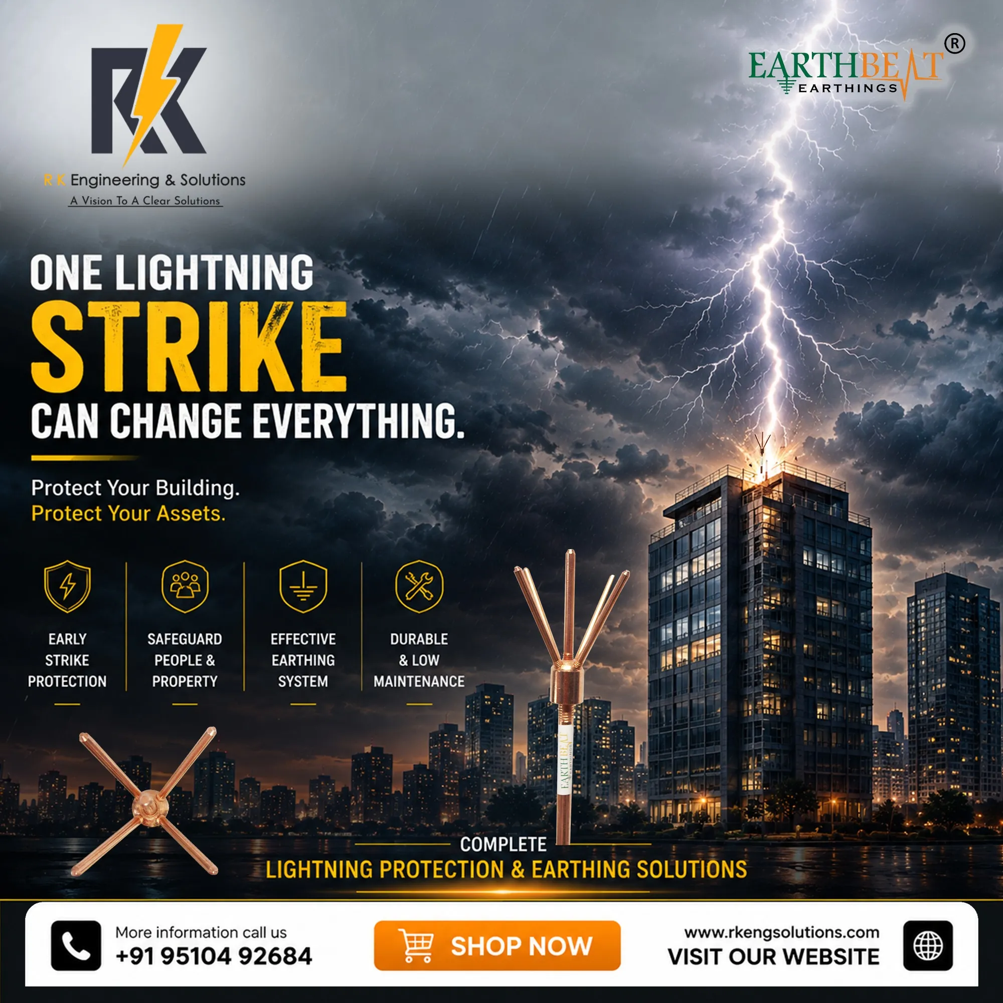 Lightning Protection & Earthing Solutions Manufacturer in Ahmedabad