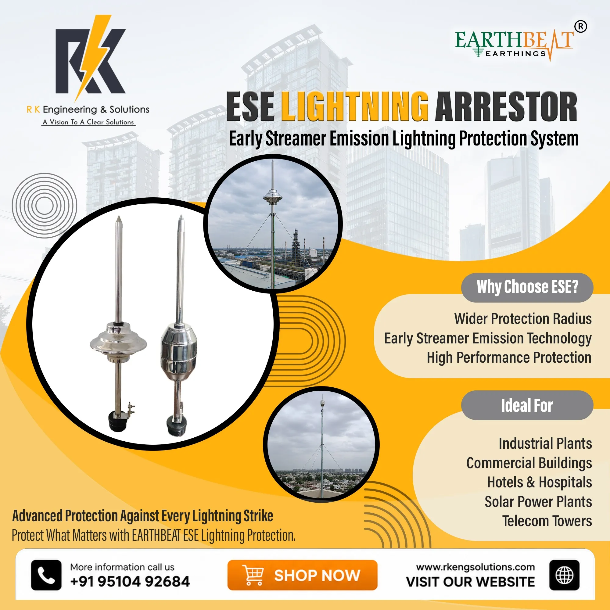 ESE Lightning Arrestor Manufacturer in Ahmedabad | R K Engineering & Solutions
