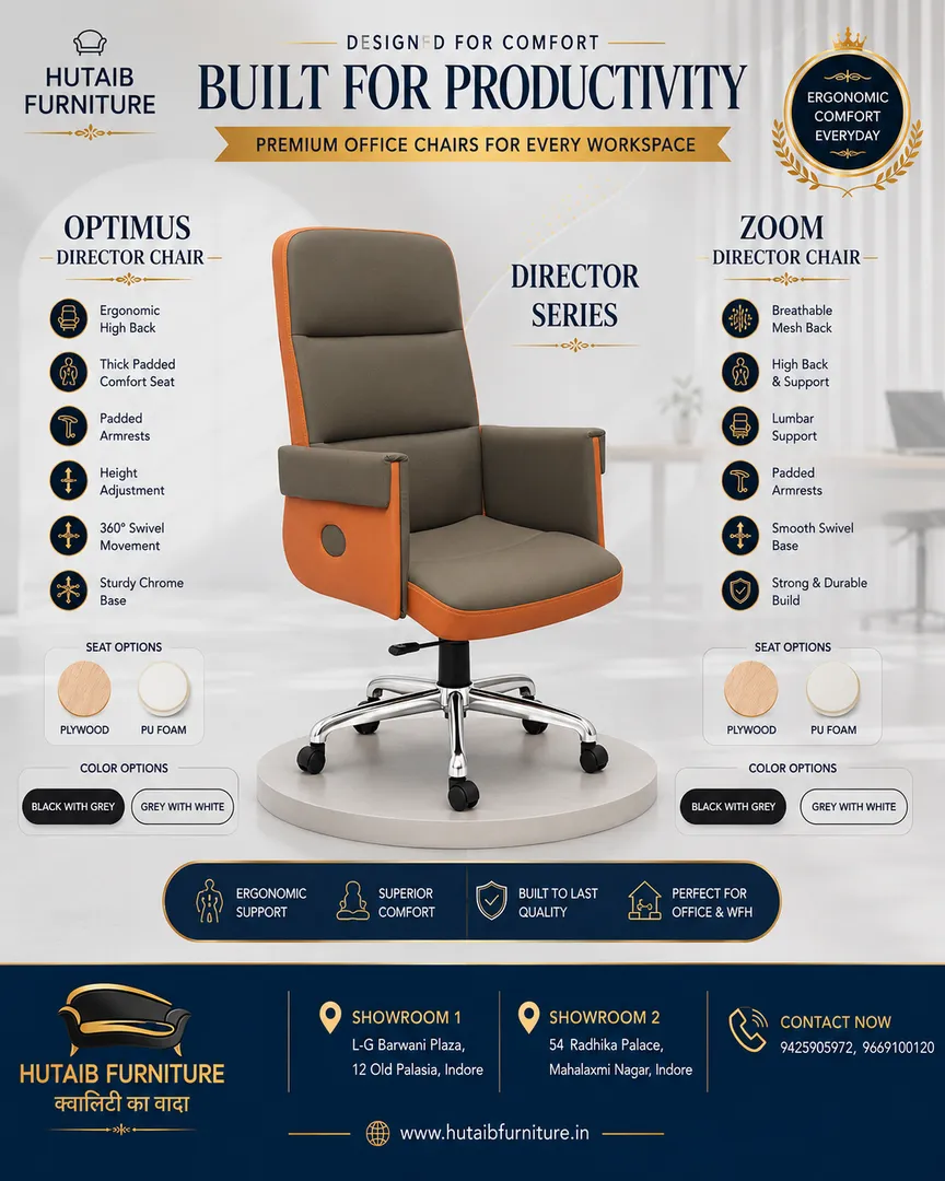 Premium Director Chairs in IndoreUpgrade your workspace with premium Director Chairs in Indore from ...