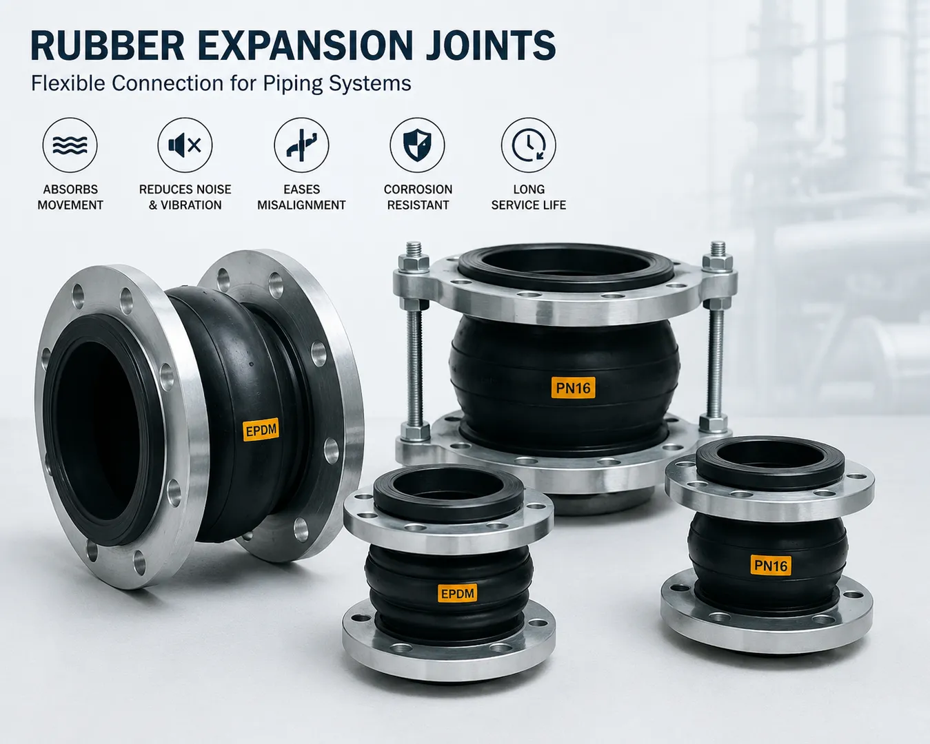 Rubber Expansion Joints in Vadodara for Pumps and Utility Pipelines
