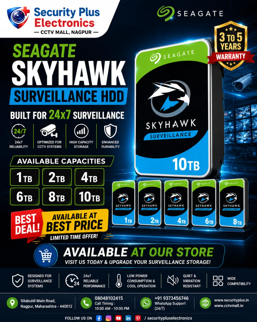 Store Your Data with Confidence – Seagate HDDs from 1TB to 10TB Available at Security Plus!