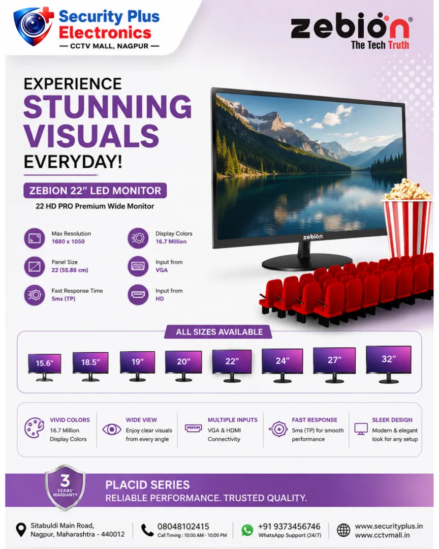 Zebion LED Monitors – 19" to All Sizes Available in Ready Stock
