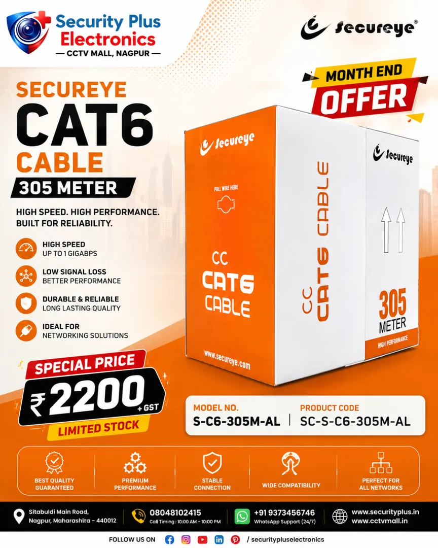 Special Offer – Secureye CAT6 305M Cable at Just ₹2,200!