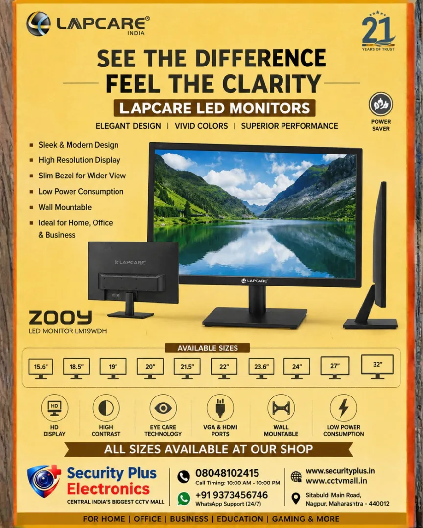 Lapcare ZOOY Series Monitors – All Models Available with 1-Year & 3-Year Warranty Options