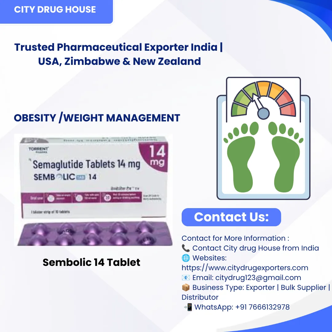 Sembolic 14 mg tablet ( Semaglutide ) Exporter to USA, Zimbabwe & NZ | City Drug House INDIA