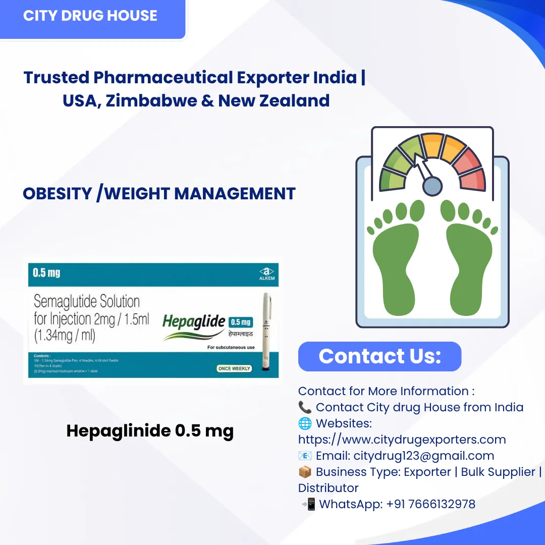Hepaglinide 0.5 mg Exporter to USA, Zimbabwe & NZ | City Drug House INDIA