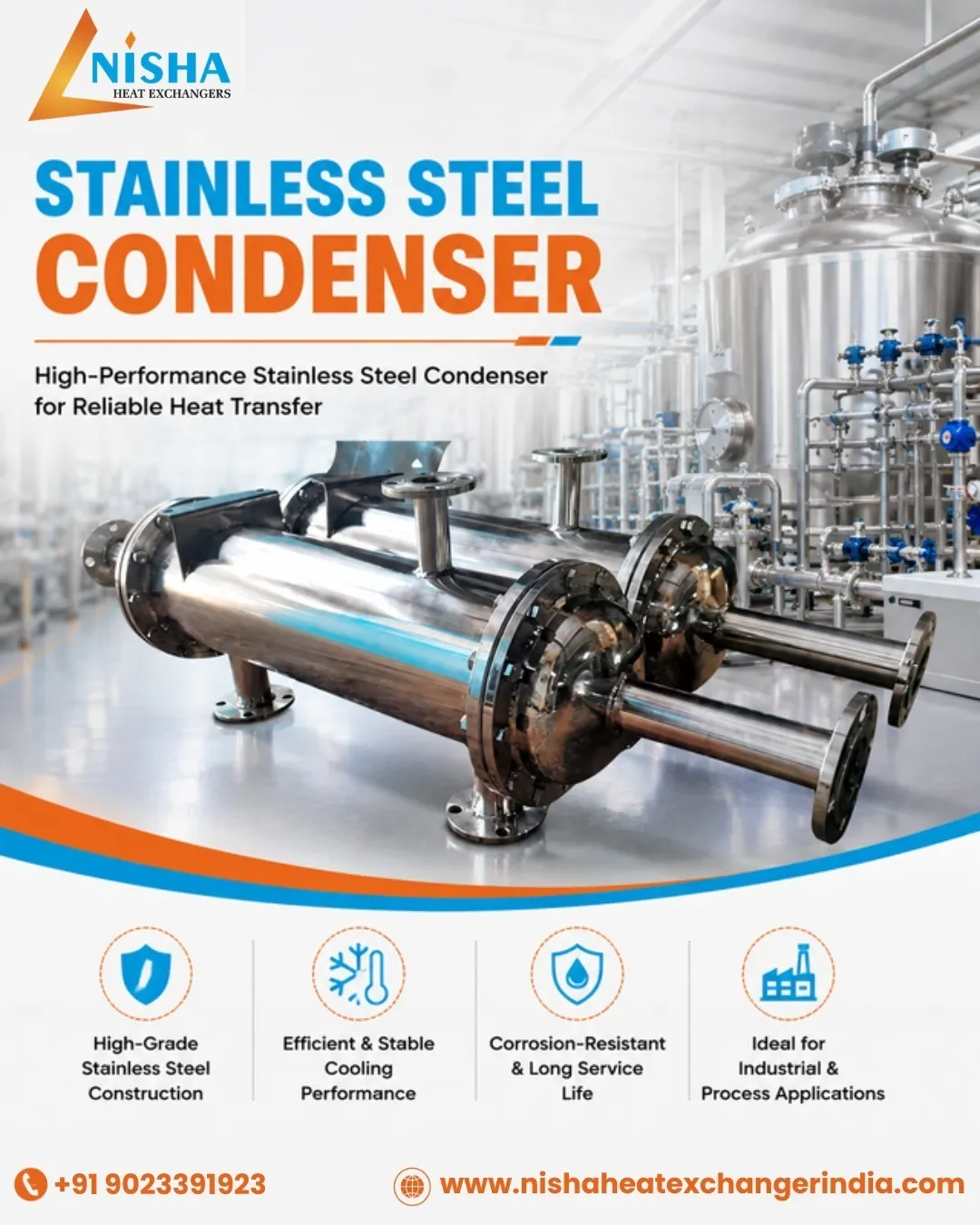 Stainless Steel Condenser Manufacturer in Ahmedabad | Nisha Heat Exchanger