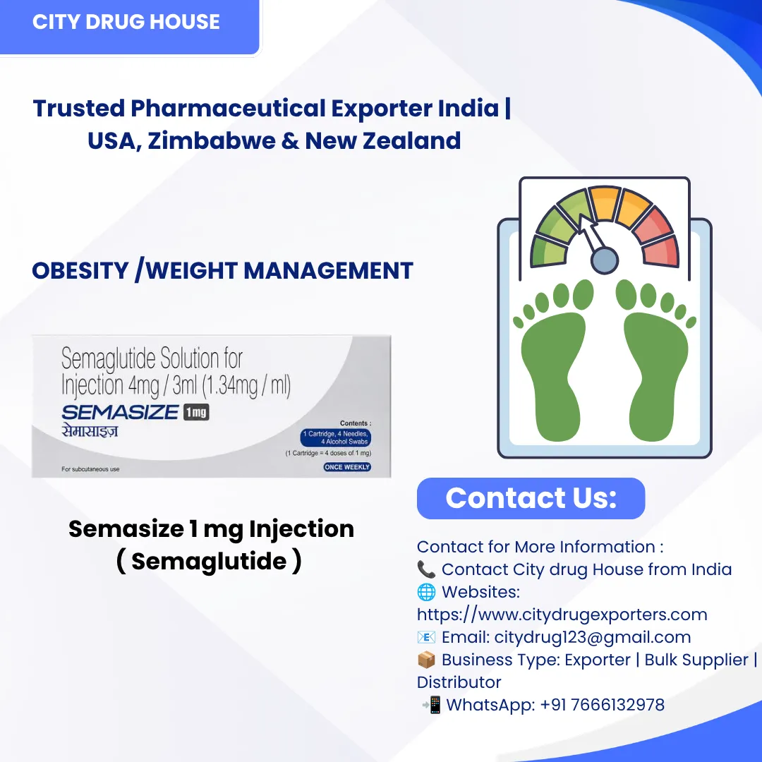 Semasize 1 mg Injection ( Semaglutide ) Exporter to USA, Zimbabwe & NZ | City Drug House INDIA