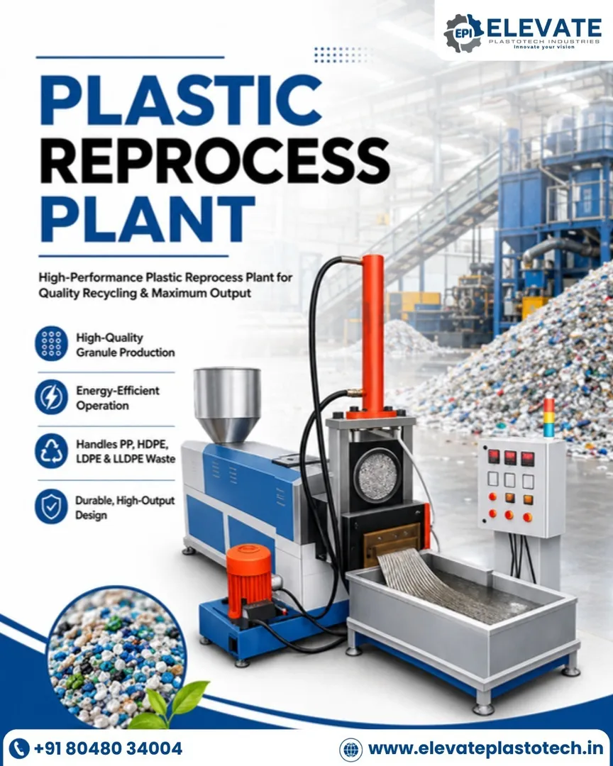 Plastic Reprocess Plant Dealer in Ahmedabad | Elevate Plastotech Industries