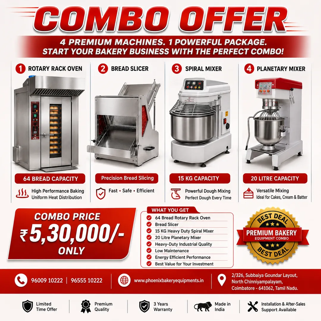 DIESEL & GAS ROTARY OVEN COMBO|AT COIMBATORE & DHARMAPURI|PHOENIX BAKERY EQUIPMENTS