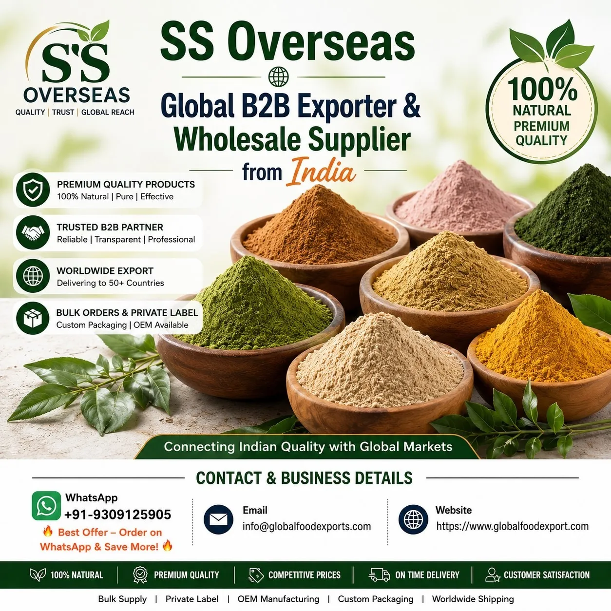Premium Herbal & Spice Powder Manufacturer, Exporter & Wholesale Supplier from India